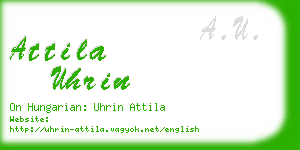 attila uhrin business card